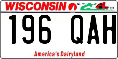 WI license plate 196QAH