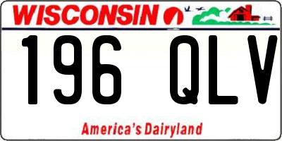 WI license plate 196QLV