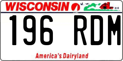 WI license plate 196RDM