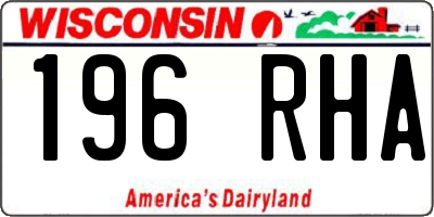 WI license plate 196RHA