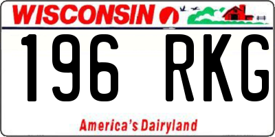 WI license plate 196RKG