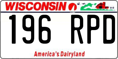 WI license plate 196RPD