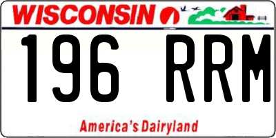 WI license plate 196RRM
