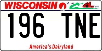 WI license plate 196TNE