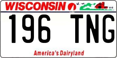 WI license plate 196TNG