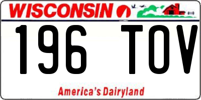 WI license plate 196TOV