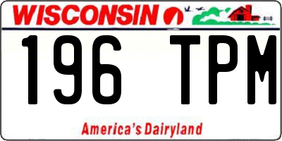 WI license plate 196TPM