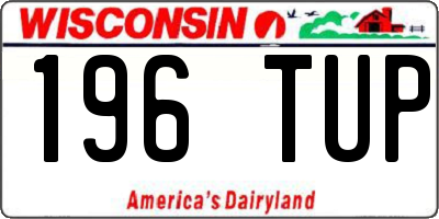 WI license plate 196TUP