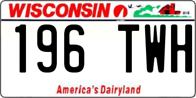 WI license plate 196TWH