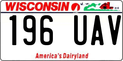 WI license plate 196UAV