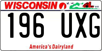 WI license plate 196UXG