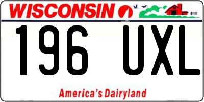 WI license plate 196UXL
