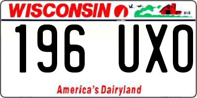 WI license plate 196UXO