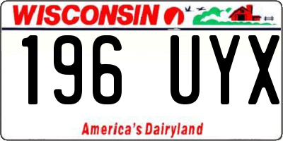 WI license plate 196UYX