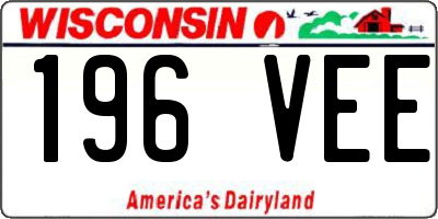 WI license plate 196VEE