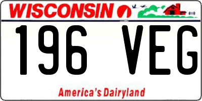 WI license plate 196VEG