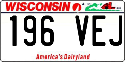 WI license plate 196VEJ