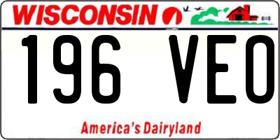 WI license plate 196VEO