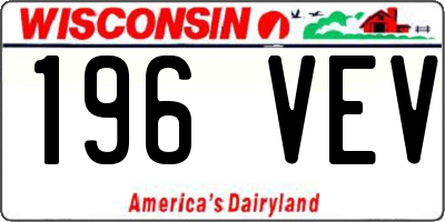 WI license plate 196VEV