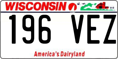 WI license plate 196VEZ