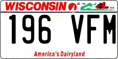 WI license plate 196VFM
