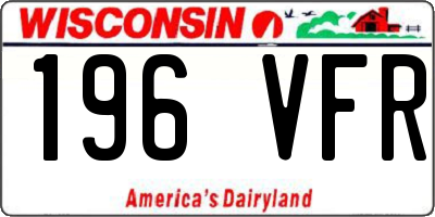 WI license plate 196VFR