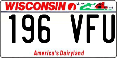 WI license plate 196VFU