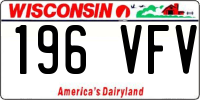 WI license plate 196VFV