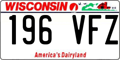 WI license plate 196VFZ