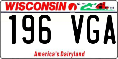 WI license plate 196VGA