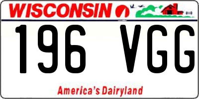 WI license plate 196VGG