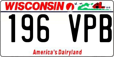 WI license plate 196VPB