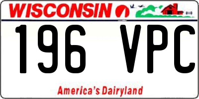 WI license plate 196VPC