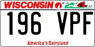 WI license plate 196VPF
