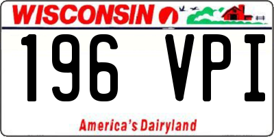 WI license plate 196VPI