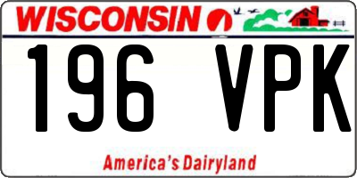 WI license plate 196VPK
