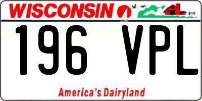 WI license plate 196VPL
