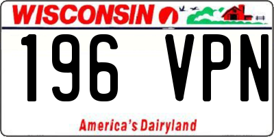 WI license plate 196VPN