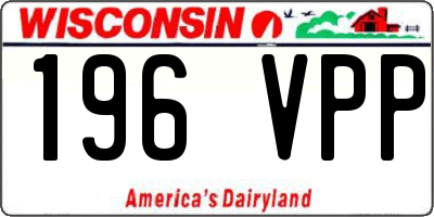 WI license plate 196VPP