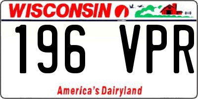 WI license plate 196VPR