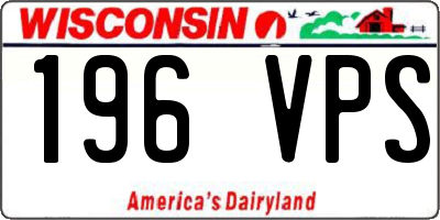 WI license plate 196VPS