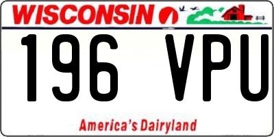 WI license plate 196VPU