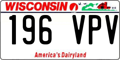 WI license plate 196VPV