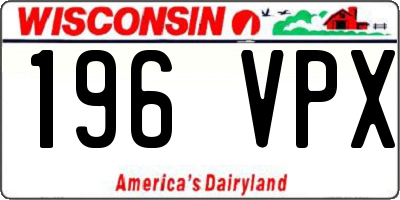 WI license plate 196VPX