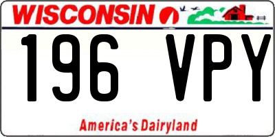 WI license plate 196VPY