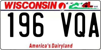 WI license plate 196VQA