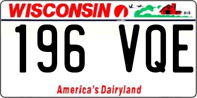 WI license plate 196VQE