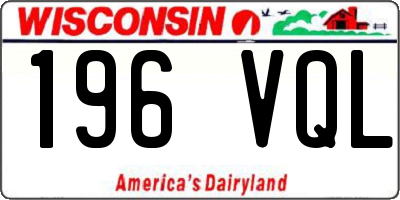 WI license plate 196VQL