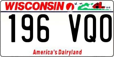 WI license plate 196VQO