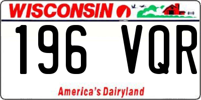 WI license plate 196VQR